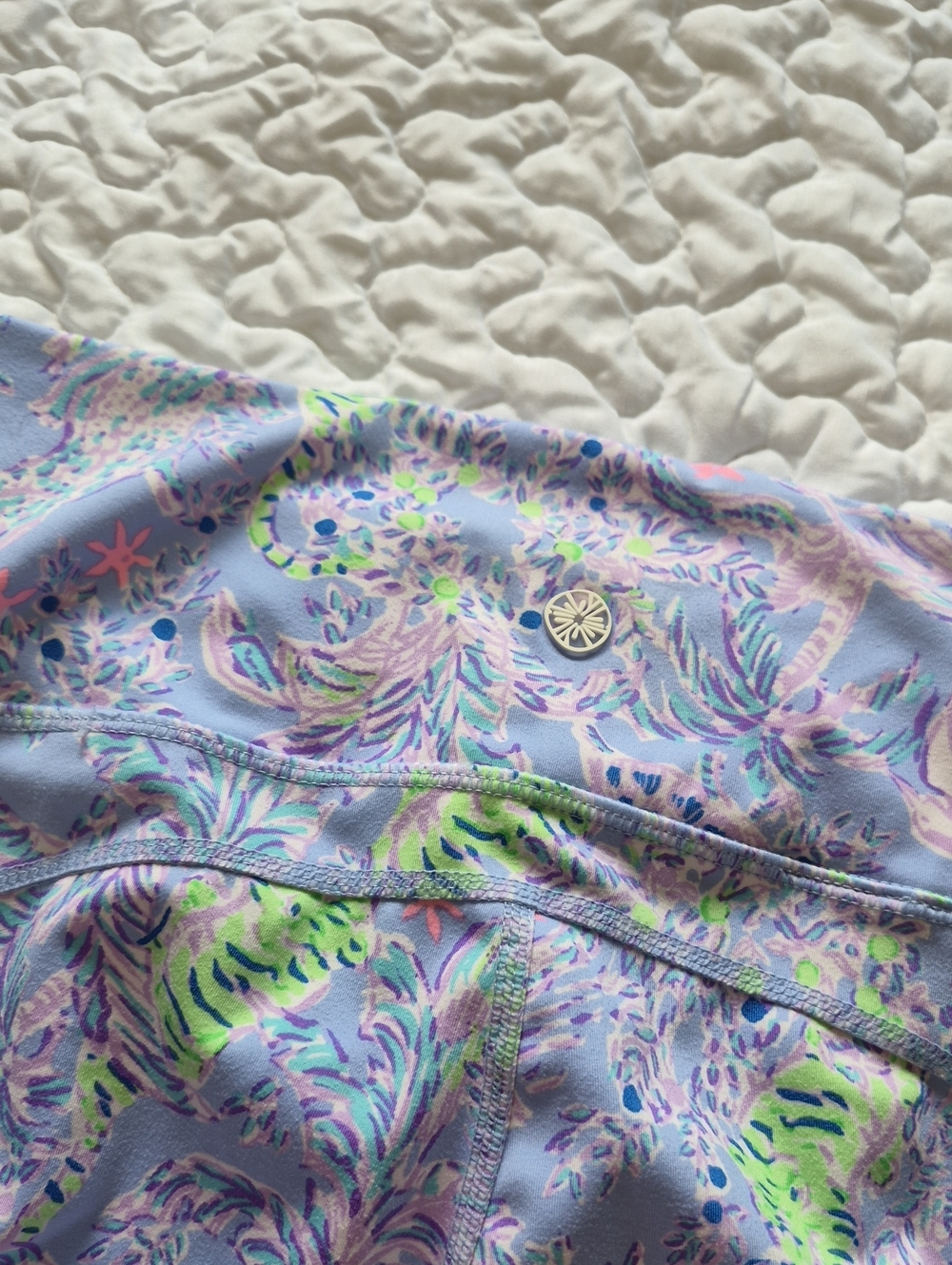 Lilly Pulitzer Luxletic Blue Peri Turtle Package UPF 50+ Tank Legging Set M - Picture 10 of 14